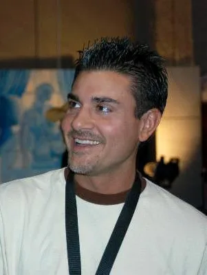 Michael Stefano at 2005 AEE, solo crop 2, white tee