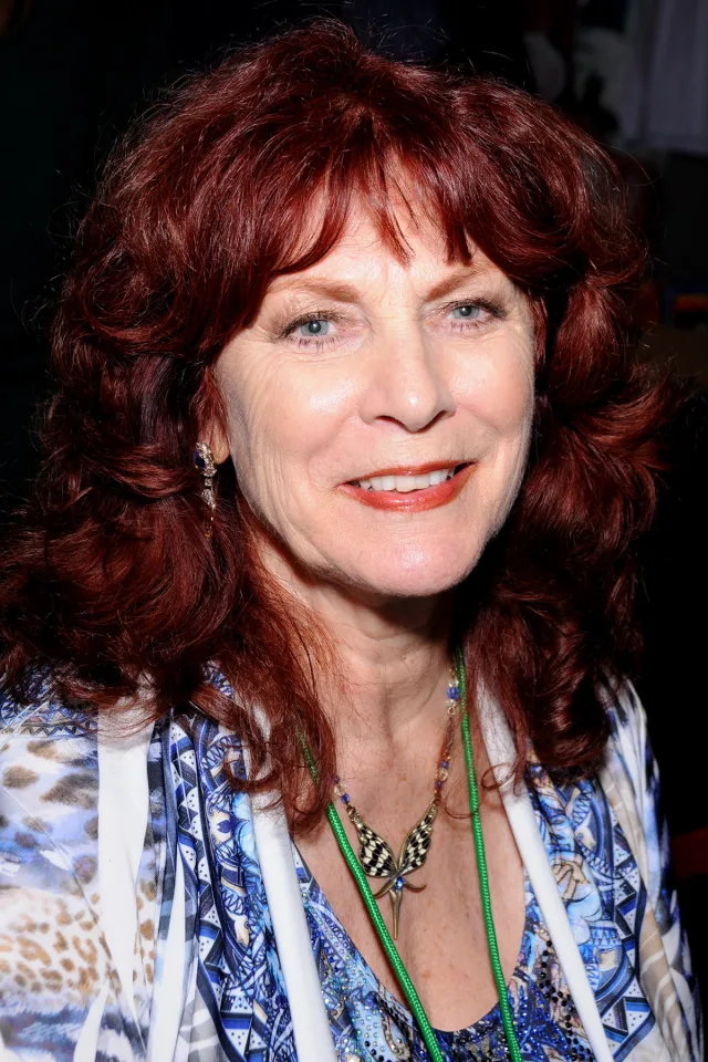 Kay Parker in 2014, patterned top headshot